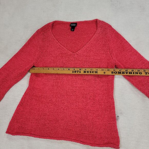 Eileen Fisher Cardigan Womens Sz XS Red Loose Knit Lagenlook Cold Winter Top - Picture 3 of 13